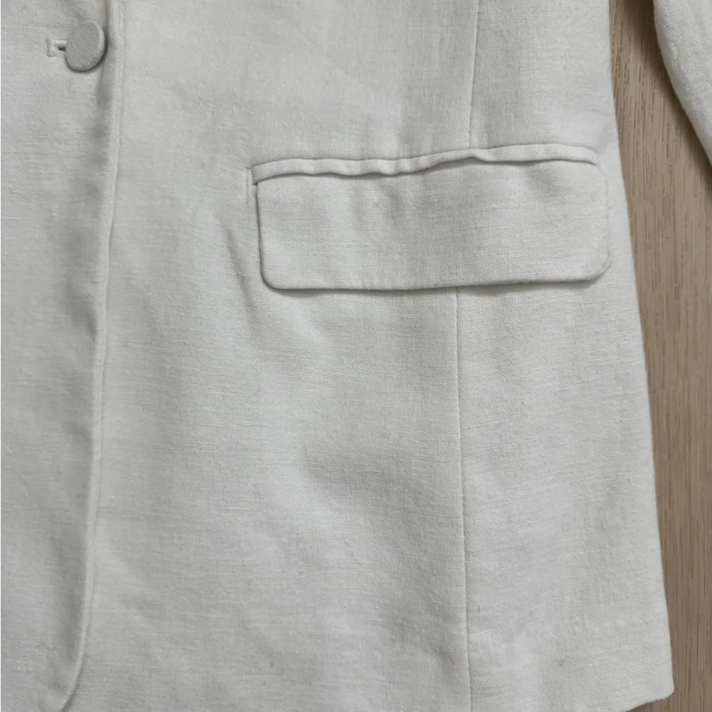 Abercrombie & Fitch NWT White Linen Blend Blazer - Picture 6 of 14